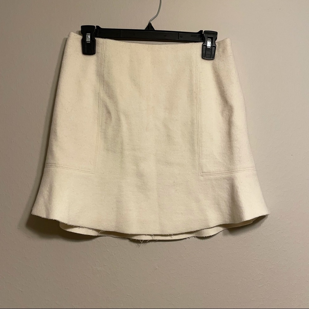 Madewell Womens White‎ Ivory Wool Skirt size 0